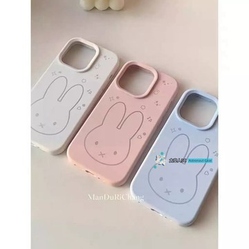 液態矽膠 手機殼加高加厚 米菲兔 防摔手機殼 iphone12 13 14 15 16 17 pro max 簡約保護殼