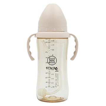 Simba 小獅王辛巴 蘊蜜鉑金PPSU寬口吸管把手防脹氣奶瓶 3個月以上  杏茶  360ml  1個