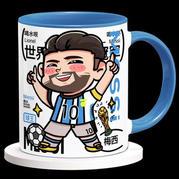 台灣熱銷🏆梅西周邊 世界杯周邊 梅西水杯 原創可愛Q版足球杯 球迷周邊 創意紀念品 學生陶瓷咖啡杯 ⚽2026世界杯周