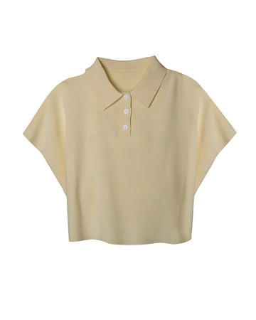 26FW boxy剪裁polo領針織衫
