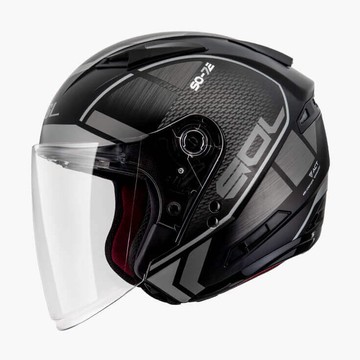 SOL SO7E SO-7E  幻影 消光黑銀 半罩 3/4罩 內藏墨鏡 雙D扣 雙層鏡 加長鏡片 安全帽《比帽王》