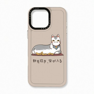 iPhone 16 Pro Max 殼 TRON iPhone 16 Pro Max 俄羅斯方塊招財貓-L型II 太空殼 透白款 手機殼