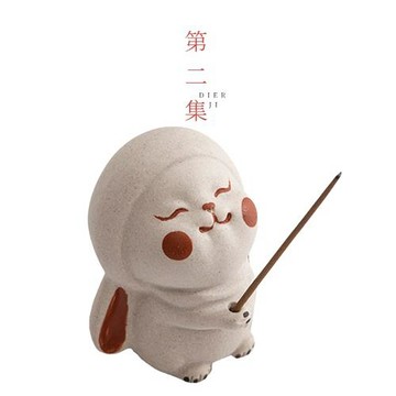 第二集宜興紫砂兔子貓咪香插茶具配件精品可養茶寵擺件茶玩裝飾物