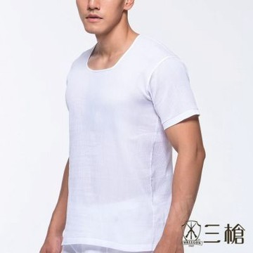 三槍牌2件組時尚型男縐縐布短袖衫 HE432 加大尺寸3XL (46)