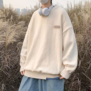 高街美式針織衫男秋季新款長袖設計感小眾休閒百搭上衣男