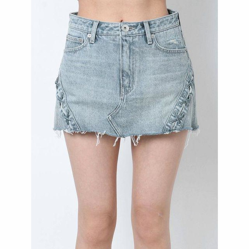 H/Wボタンスカートライクデニムショートパンツ[品番