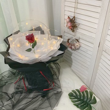 網紅七夕情人節禮物花束玫瑰波波球氣球花手工diy材料包閨蜜女友