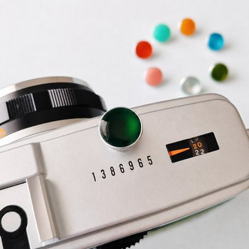 底片相機用 手工樹脂柔按快門按鈕 2入組