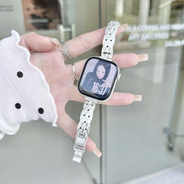 金屬波點iwatch錶帶 適用Apple watch11錶帶 iwatch錶帶 全系列通用錶帶 當季錶帶