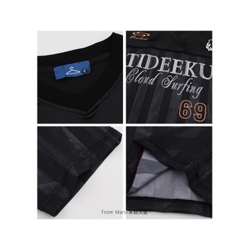 From Mars 高街vibe美式豎條紋拼接字母舒適清爽寬松男女短袖T恤