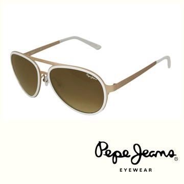 Pepe Jeans 英倫個性金屬飛行員款太陽墨鏡 (白金) PJ7111C3
