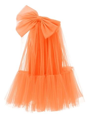 Tulleen - Maggi oversize-bow tulle dress - kids - Polyester/Cotton - 5 yrs - Orange