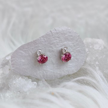 瑪拉雅石榴石 寶石耳環 送禮 經典款精緻寶石耳釘【聖誕飾品】