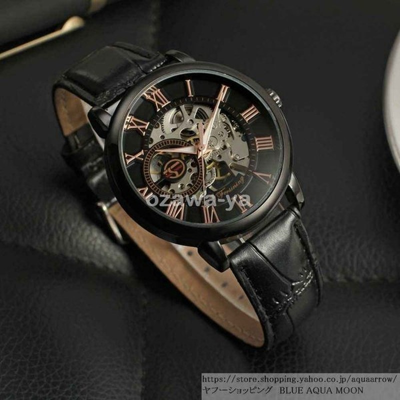 腕時計 メンズ 40代 代 30代 安い 自動巻 機械式 トゥールビヨン ステンレス スケルトン 革バンド ブラック 通販 Lineポイント最大get Lineショッピング