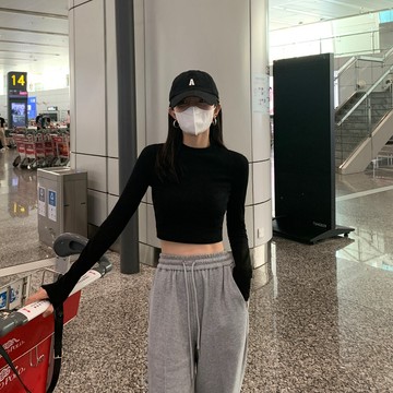 【PRPN】長袖上衣女 韓版上衣 打底衫T恤 修身上衣 純色 內搭背心 運動上衣 貼身上衣 顯瘦背心