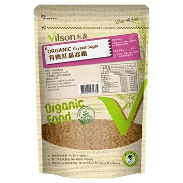 米森有機 有機紅晶紅冰糖 有機級 無添加防腐劑、人工香料及色素 有機栽培甘蔗 天然香醇原味 無二氧化硫漂白  450g  1包