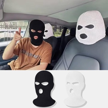 台灣公司貨 粗針 三孔 惡搞 無人車 重磅 毛帽 83克 匪幫帽 搶匪帽 套頭 頭枕套  無人駕駛 EAP 特斯拉 斯克