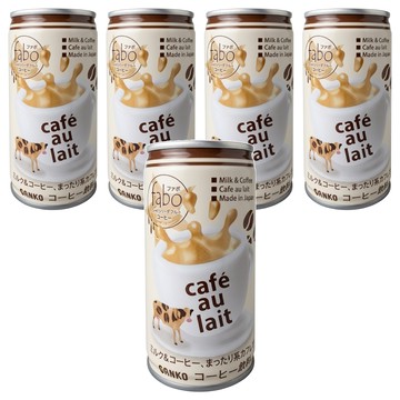 日本 SANKO fabo 香濃咖啡歐蕾飲品  185ml  5個