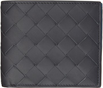 Bottega Veneta 灰色 Intrecciato 双折钱包
