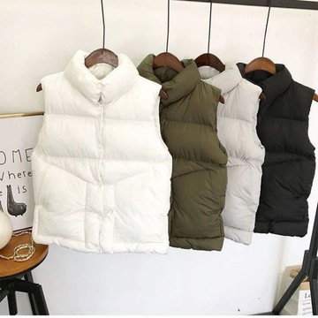 S-4XL 大尺碼背心外套 秋冬無袖立領馬甲 大碼外套 外穿百搭短款寬鬆顯瘦 無袖背心 保暖背心 棉服