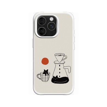 iPhone 16 Pro SolidX 白 - ilovedoodle (Lim Heng Swee) - Coffee Cat: 慢滴醇香