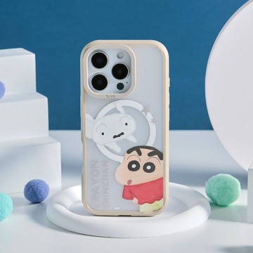 蠟筆小新快樂追逐極光霧透MagSafe iPhone手機殼