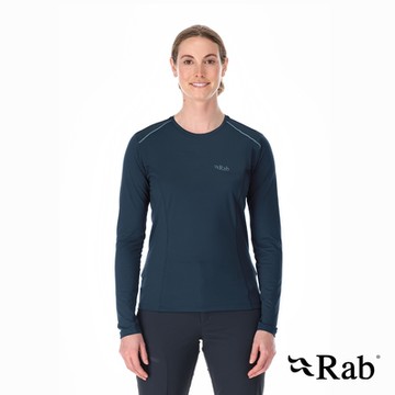 【RAB】Force LS Tee Wmns 長袖透氣排汗衣 女款 暴風藍 #QBL08