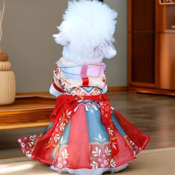 貓咪漢服衣服寵物狗狗秋冬薄款泰迪小型犬貓咪博美公主裙古風可愛