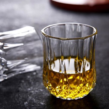 加厚玻璃復古威士忌酒杯烈酒洋酒啤酒杯鉆石水杯子6只套裝家用KTV