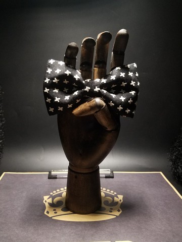 黑色刺繡領結領花復古艺文蝴蝶結