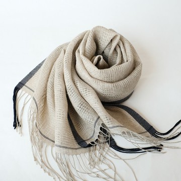 Linen 手織亞麻披肩【綾花07】