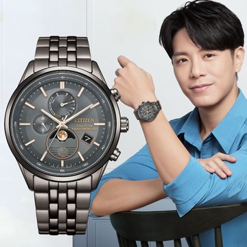 CITIZEN 星辰 GENTS 韋禮安廣告款曜月五局電波月相光動能男錶/42mm(BY1037-51H)