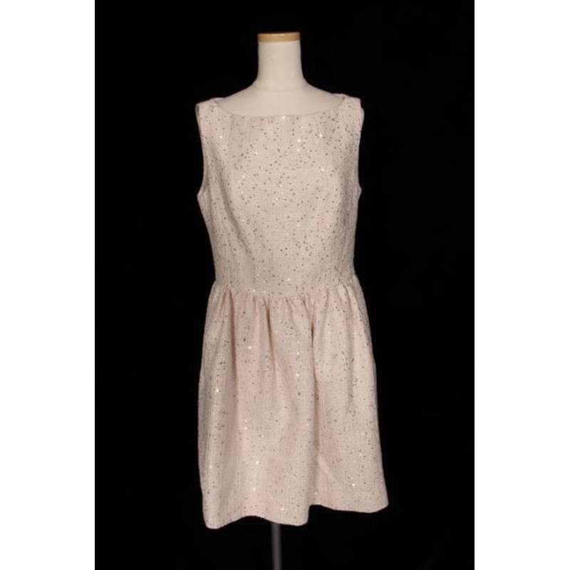 ケイトスペード Kate Spade ワンピース ひざ丈 ノースリーブ ツイード フィット フレア スパンコール Njmu55 2 ベージュ Yt0426 レディース 中古 ベク 通販 Lineポイント最大0 5 Get Lineショッピング