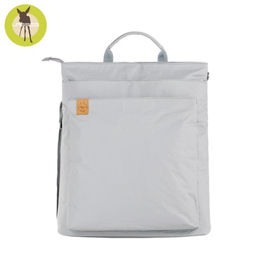 德國 Lassig - 復刻太空後背媽媽包-太空灰-含尿布墊+推車掛勾+保溫瓶收納包