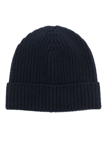Lardini - ribbed-knit turn-up brim beanie - men - Wool/Cashmere - One Size - Blue