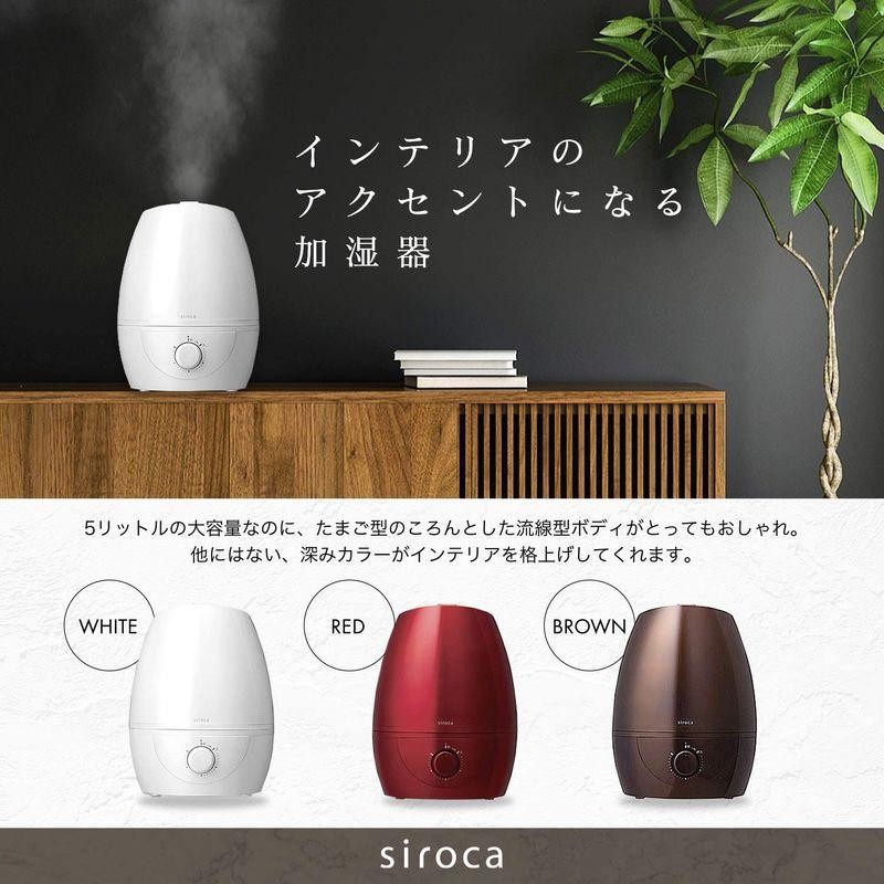 シロカ 加湿器 大容量 5L 超音波 SD-C113 パールホワイト大容量5L/給水