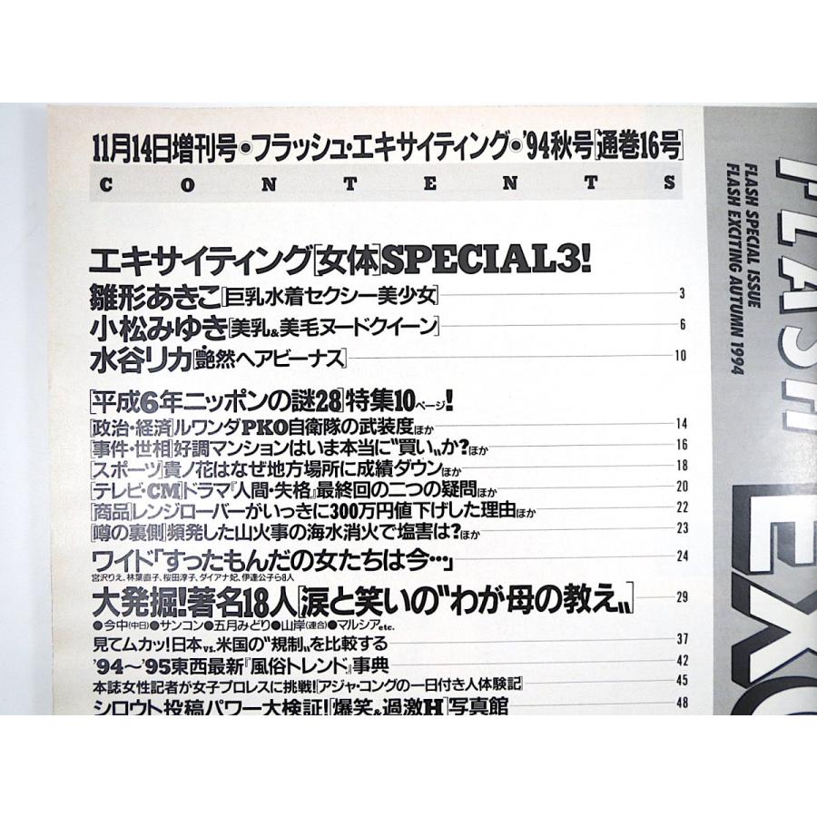 FLASH EXCITING 1994年11月14日号／小松みゆき 水谷リカ 雛形あきこ F1日本GP伝説 ヴィンテージ市場ガイド フラッシュ・エキサイティング