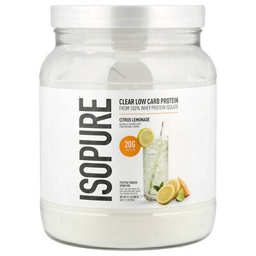 Isopure, 透明低碳水化合物蛋白質粉，柑橘檸檬水味，14.1 盎司（400 克）