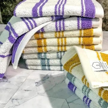 【LIFE 來福牌】永恆歲月緞條方巾 隨機色12入組