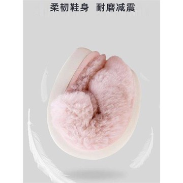 24新款兔毛毛絨棉拖鞋男士秋冬季家居家用加厚靜音情侶女款保暖鞋