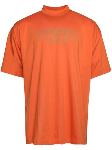 VETEMENTS - logo-print cotton T-shirt - men - Cotton - M - Orange