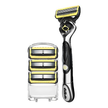 Gillette 吉列 ProShield 鋒護黃色動力刮鬍刀組 刀架 + 4刀頭  1組  1組