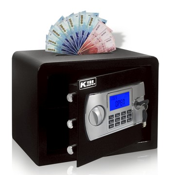 守護者 上方投入 密碼保險箱 A4紙可放入 翹動警報(查詢開門紀錄 雙層空間 黑