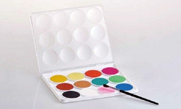 雄獅 12色 巨無霸粉餅水彩 WCC-12J【APP滿額下單10%點數(單一帳號最高5000點)】1/31止