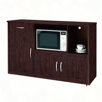 文創集-南亞塑鋼     羅曼 南亞塑鋼4.2尺三開門單抽雙拉盤電器櫃/餐櫃/收納櫃-126.1x42.8x84cm免組