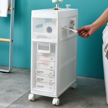 19.5cm多層夾縫收納柜衛生間抽屜式置物架縫隙儲物柜廚房塑料有輪