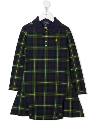 Ralph Lauren Kids - plaid polo dress - kids - Cotton/Spandex/Elastane - 4 - Blue