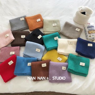 溫柔ggg字母標兔絨女針織圍巾