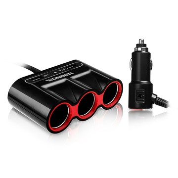 WONDER 買一送一 福利品  車用USB點煙器擴充座 WA-V04E3