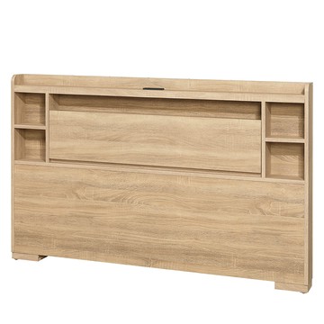 【顛覆設計】晶雅插座多收納床頭片(雙人5尺)梧桐色